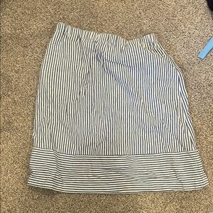 J. Crew Black and White Striped A-Line Skirt